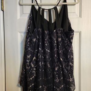 Maurices Lace/Satin Tank with Decorative Back